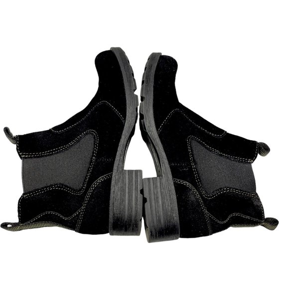Earth Origins Womens Roxana Black Suede Elastic Block Heel Ankle Bootie Size 6M - Picture 5 of 12